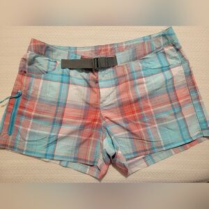 Columbia Plaid Women Shorts - Red and Blue
